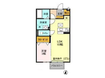 カトルセゾンA(1LDK/1階)の間取り写真