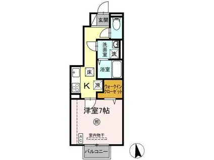 ノーブル(1K/1階)の間取り写真