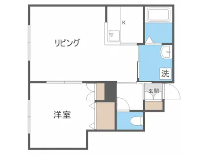 カーサノルテ琴似II(1LDK/2階)の間取り写真