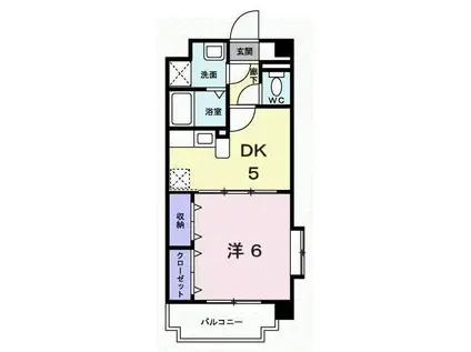 カルム プロムナード(1DK/3階)の間取り写真