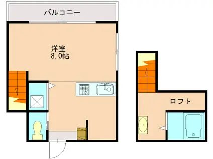 フリーデンT・J(ワンルーム/4階)の間取り写真