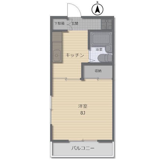 グリーンヒル南永I(1K/1階)の間取り写真