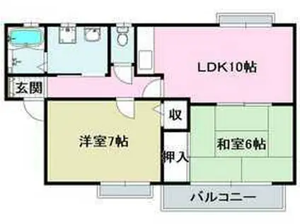 フィールドヴィレッジ(2LDK/1階)の間取り写真