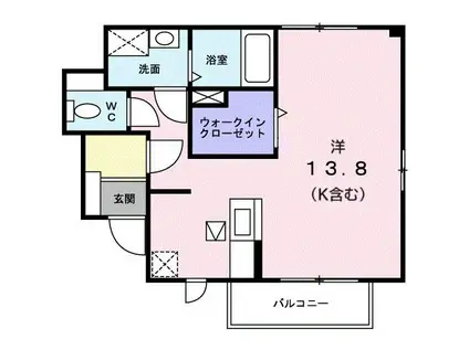 グランデK.B(1K/1階)の間取り写真