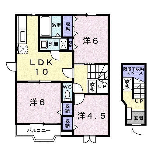 ラ・メールYAKUMARU II(3LDK/2階)の間取り写真