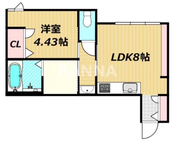 レガーレ原尾島(1LDK/2階)の間取り写真