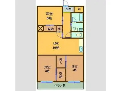 グランド三栄(3LDK/7階)の間取り写真