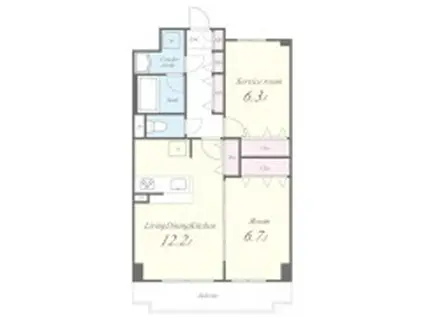 アンシャンテ大宮(2LDK/3階)の間取り写真