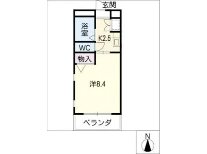 フォレストサイド(1K/3階)の間取り写真