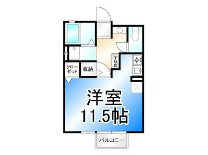 クレアール(1K/1階)の間取り写真