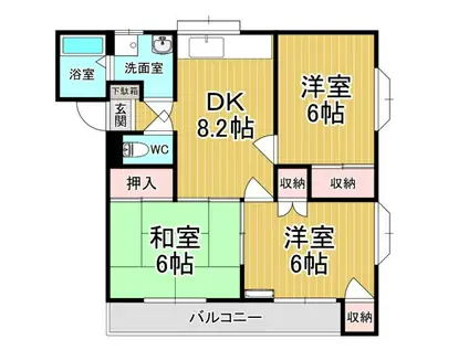 アップルガーデンA(3DK/1階)の間取り写真