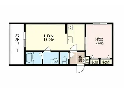 アドラー奥沢(1LDK/2階)の間取り写真