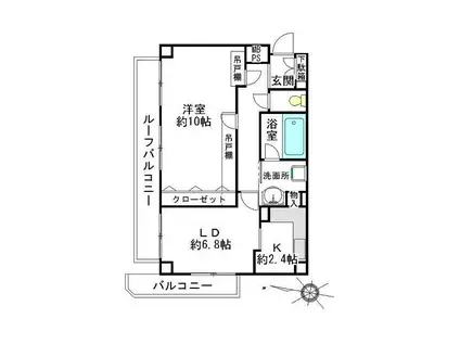 コスモ亀有II(1LDK/5階)の間取り写真
