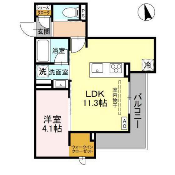 D-GRANDE桃井町(1LDK/2階)の間取り写真