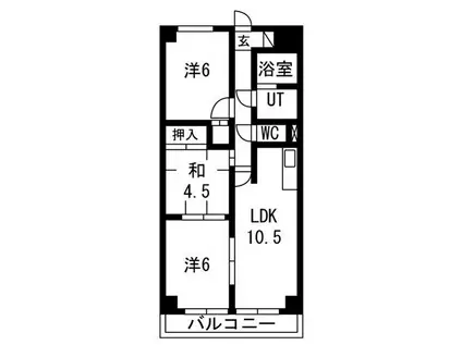 ヒルズ池場(3LDK/3階)の間取り写真