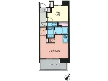 KDX清水RESIDENCE(1LDK/2階)の間取り写真