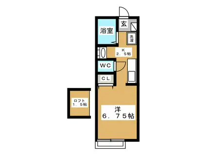 セラビ神大寺(ワンルーム/2階)の間取り写真