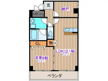 はなみずきガーデン(1SLDK/4階)の間取り写真