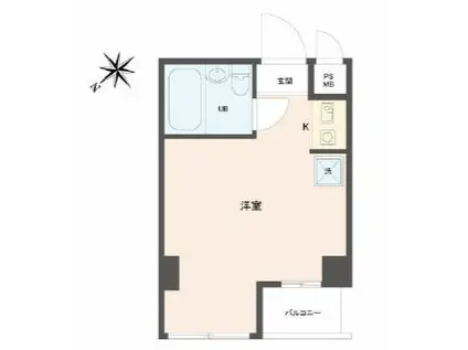 ストーク四谷(ワンルーム/1階)の間取り写真