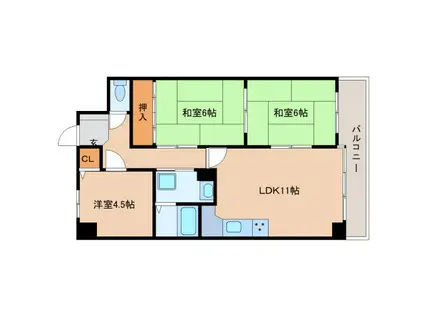 グレース新大宮II番館(3LDK/3階)の間取り写真