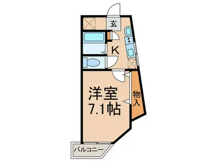 キャピタルときわ台(1K/5階)の間取り写真