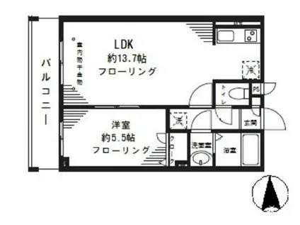 シャルマントミール(1LDK/2階)の間取り写真