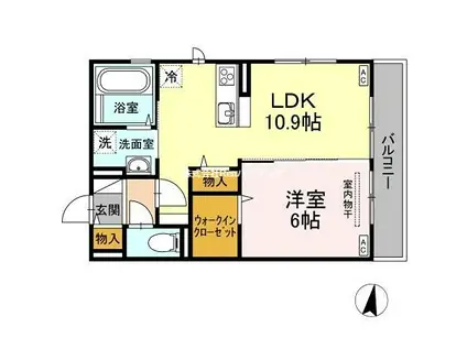 KIZUNA(1LDK/3階)の間取り写真