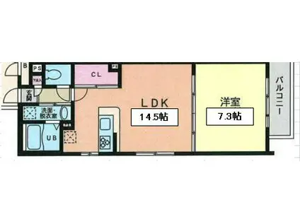 BLANC FORET (1LDK/2階)の間取り写真