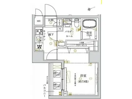 レガリス大塚(1K/3階)の間取り写真