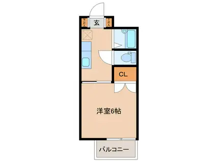 サンパレス向陽II(1K/2階)の間取り写真