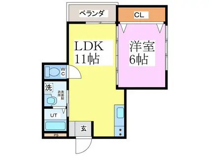 パストラルエキタII(1LDK/1階)の間取り写真