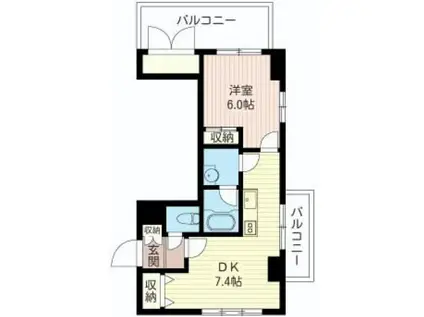 BRIGHT大泉学園(1DK/3階)の間取り写真