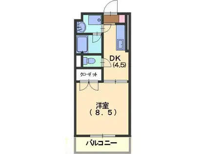 アートグリーン(1DK/2階)の間取り写真