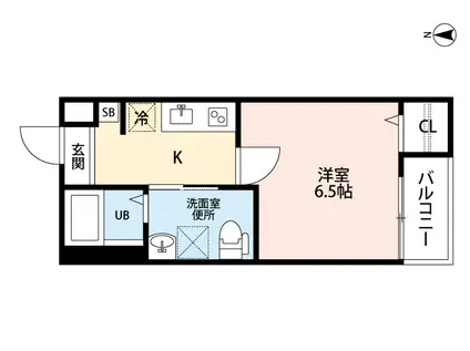 PRIMA黄金(1K/3階)の間取り写真