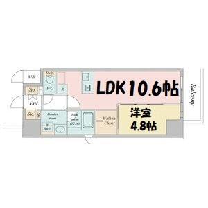 ルネフラッツ今池駅前サウス(1LDK/2階)の間取り写真