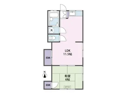 コーポ幸ノ宮(2K/1階)の間取り写真