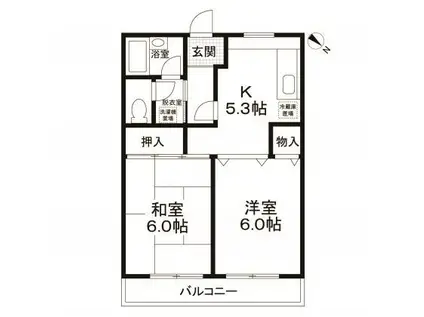 ルミエール堀切(2K/5階)の間取り写真