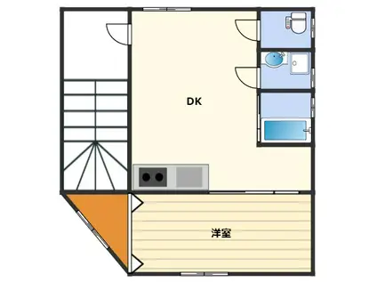 東天満ビル(1DK/4階)の間取り写真