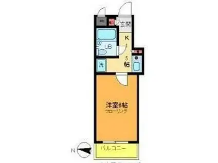 プレステージ両国(1K/2階)の間取り写真