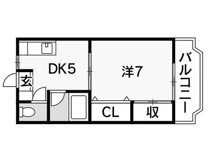 ウッディ藍住(1DK/1階)の間取り写真