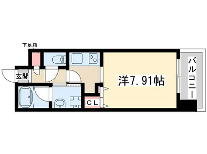 グランシス江坂(1K/10階)の間取り写真