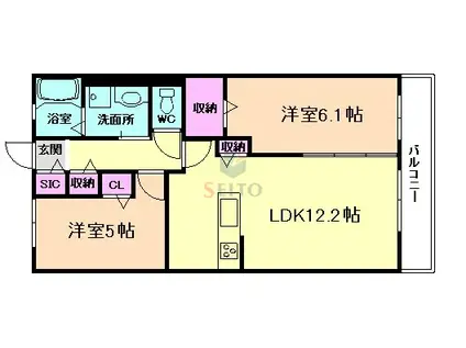 HEIM NODA(2LDK/2階)の間取り写真
