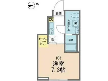 カインドネス南砂町(1K/1階)の間取り写真