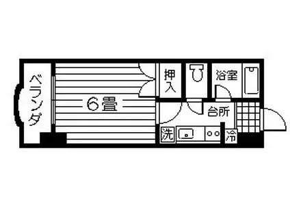 ヨーロピア高麗(1K/6階)の間取り写真