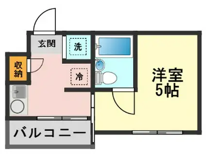 ウィンベルソロ高砂第1(ワンルーム/2階)の間取り写真