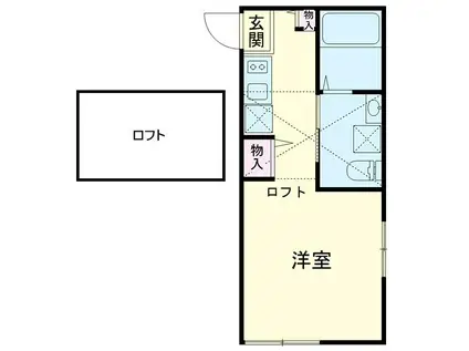 ル・シェモア(1K/1階)の間取り写真