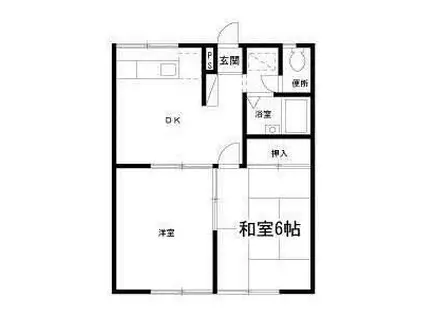 サニーサイド北沢(2DK/1階)の間取り写真