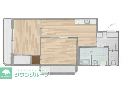 カエサル花小金井(2DK/1階)の間取り写真