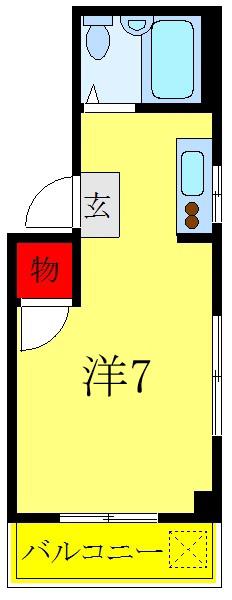 第3サンワパレス(ワンルーム/2階)の間取り写真