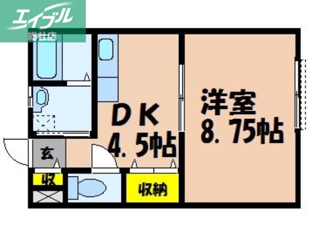 DEAR THE 3RD(1DK/1階)の間取り写真